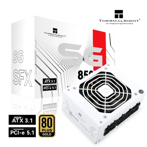 Блок питания 850W/ Power Supply Thermalright, 850W 80+ Gold (SFX, 3.1, PCIe 5.1, Full modular, 1x24(20+4)pin, 1xCPU 8(4+4)pin, 2xPCIe*2 8(6+2)pin, 1x12VHPWR PCIe 5.1 12+4pin 600mm, 3xSATA3, 3xMOLEX4pin, Active, 92x92mm, 100x125x64mm, APFC, OPP, OVP, OTP, фото 3