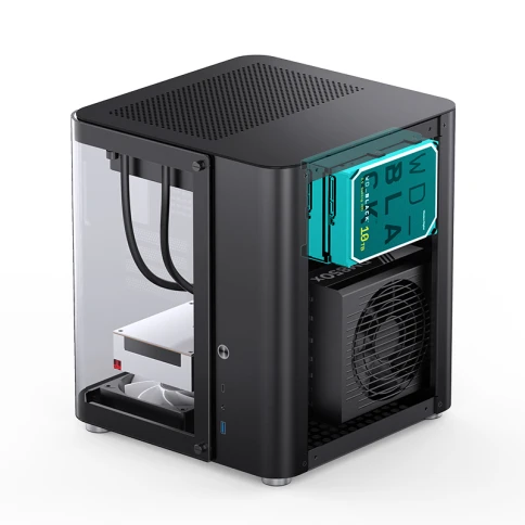 Корпус без блока питания/ Case JONSBO TK-1 Black 2.0, Mini-Tower, no fan, 1xUSB-A 3.2 + 1xUSB-C 3.2, mATX, mITX Black фото 13