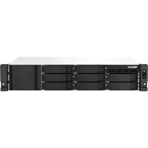 Сетевое хранилище без дисков/ SMB QNAP TS-873AeU-RP-4G NAS 8 HDD trays, 2x 2.5 GbE. 64-bit 4-core AMD V1500B 2,2 GHz, 4 GB. RAM (1*4 GB) up to 32GB (2*16 GB), 2 x M2 2280 (PCIe Gen3 x 1), 2xPSU W/o rail kit RAIL-B02 фото 1