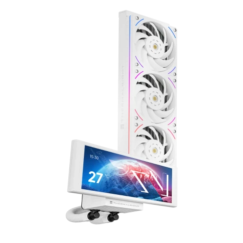 Водяное охлаждение для процессора/ Water Cooling System Thermalright Trofeo Vision 360 (360mm, LED, White, ARGB/ Fans: 3x120mm, 69CFM, 27dBA, 2150RPM/ Pump height 102mm, 6400RPM, Rad thickness 27mm/ S: 1700, 1200, 1851, 115X, 2011, 2066, AM5, AM4) фото 1
