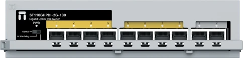 Коммутатор/ Неуправляемый PoE коммутатор Fast Ethernet, 8 портов 100 Мбит/с PoE+, 2 Uplink порта 1000 Мбит/с RJ45, БП 130 Вт фото 1