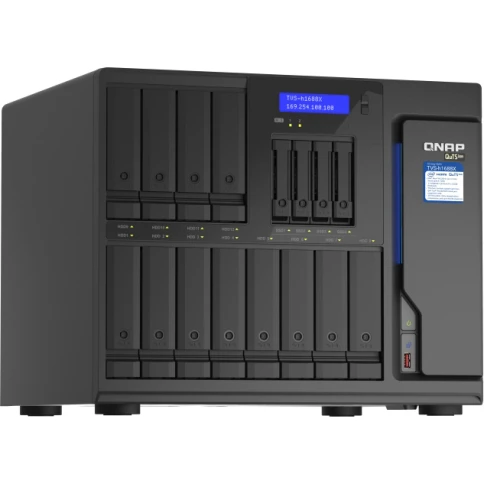 Сетевое хранилище без дисков/ ENTERPRISE QNAP TVS-h1688X-W1250-32G QTS hero NAS, 12 x 3.5 "/ 2.5", 4 x 2.5 ", 2 x M.2 NVMe, 4 x 2.5 GbE BASE-T, 2 x 10 GbE BASE-T , HDMI port.Intel Xeon W-1250 3.3 GHz (4.7 GHz), 32 GB DDR4 ECC. фото 3