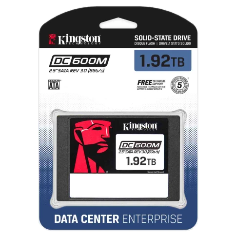 Твердотельный накопитель/ Kingston SSD DC600M, 1920GB, 2.5" 7mm, SATA3, 3D TLC, R/W 560/530MB/s, IOPs 94 000/78 000, TBW 3504, DWPD 1 (12 мес) фото 1
