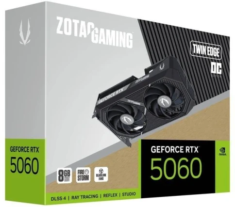 Видеокарта Zotac PCI-E 5.0 RTX 5060 TWIN EDGE NVIDIA GeForce RTX 5060 8Gb 128bit GDDR7 2497/28000 HDMIx1 DPx3 HDCP Ret фото 6