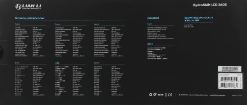 Система водяного охлаждения Lian-Li HydroShift LCD 360S Soc-AM5/AM4/1700/1851 белый 4-pin 29.8dB Al+Cu LCD 330W Ret (G89.GHSLCD36SW.R0) [G89.GHSLCD36SW.R0] фото 7