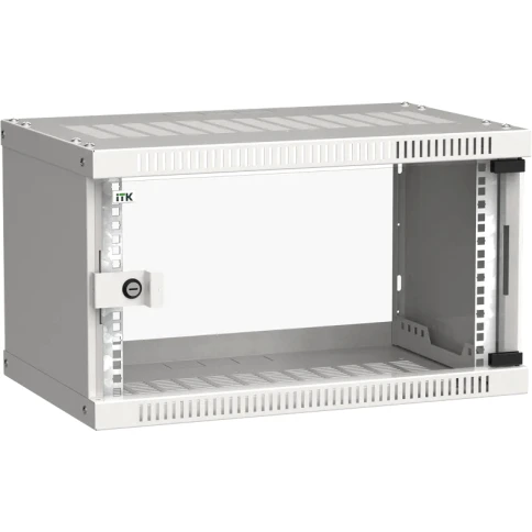 Шкаф LINEA WE 6U 600x450мм дверь стекло серый фото 1