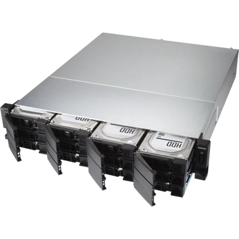 Сетевое хранилище без дисков/ Enterprise QNAP TS-h1283XU-RP-E2236-32G 12-Bay NAS( 12x2.5"/3.5" SATA HDD/SSD), Intel® Xeon E-2236 6-core 3.4 GHz (up to 4.8 GHz), 32 GB ECCDDR4 (2 x 16 GB) up to 128 GB (4 x 32 GB), 4xGbE LAN, 2 x 10GbE SFP+, 2 x 1 фото 5