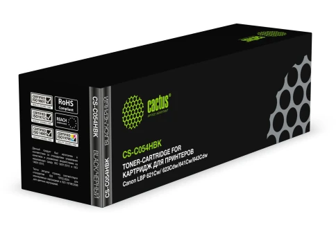 -/ Картридж лазерный Cactus CS-C054HBK 054 BK черный (3100стр.) для Canon LBP 621Cw/ 623Cdw/641Cw/643Cd фото 2