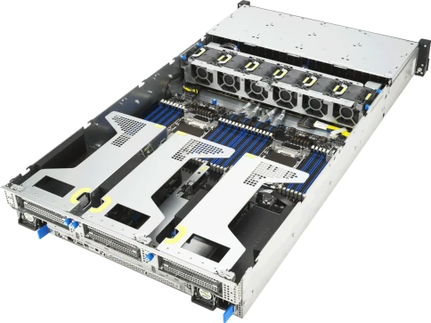Серверная платформа/ ASUS RS720-E12-RS24G, 2U, 2x LGA4710, 32x DDR5, 24x 2.5 NVME (or 8NVME+16 SATA*/SAS*), 2 x M.2 Gen5 x2 (2280/2260)(VROC required for RAID), 6 x PCIe x8 or 3x PCIe x16 + 2 x PCIe  x16 + 2 x OCP3.0, 1 x Management Port, 1+1 3200W фото 5
