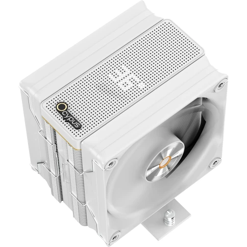 Кулер для процессора/ CPU Cooler Ocypus Iota A40 WH Dual Fan (220W, 4-pin PWM, LED temp., 156.7mm, Al/Cu, 4x6mm, 2x120mm, 77CFM, 29dBA, 2000RPM, S: 1851/1700/1200/115X, AM5/AM4, white) фото 2
