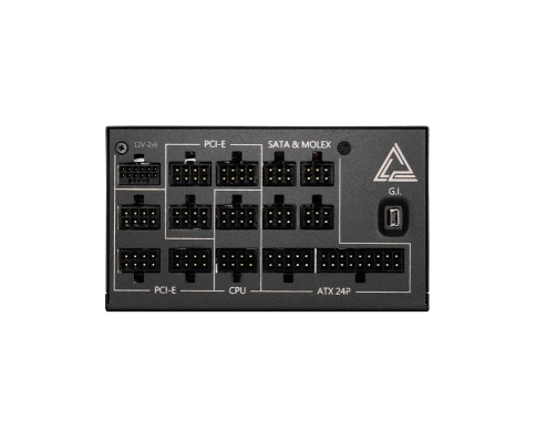 Блок питания ПК/ Power Supply MSI MEG Ai1300P PCIE5, 1300W 80+ Platinum (ATX, 3.1, PCIe 5.1, Full modular, 1x24(20+4)pin, 1xCPU 8(4+4)pin, 8xPCIe*2 8(6+2)pin, 1x12VHPWR, 16xSATA3, 4xMOLEX4pin, Active, 120x120mm, 160x150x86mm, APFC, black) фото 3