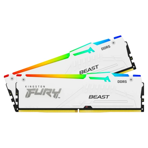 Память оперативная/ Kingston 32GB 5600MT/s DDR5 CL40 DIMM (Kit of 2) FURY Beast White RGB XMP фото 4