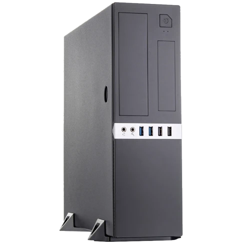 Корпус с блоком питания 300Вт./ Case Foxline mATX Desktop 300W, 2xUSB3.0, 2xUSB2.0, toolless, Black, 8cm. fan, powercord фото 1