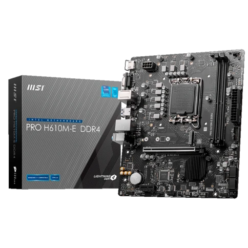 Материнская плата/ MB MSI INTEL H610 s1700, 2xDDR5(96GB), D-SUB/HDMI 1.4, 1xPCIe 4.0x16, 1xPCIe 3.0, 1xLAN, 4xSATA 6Gb/s, 1xM.2, 2xUSB 3.2, 4xUSB 2.0, 1xPS/2, mATX фото 1