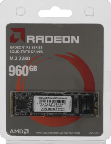 Твердотельный накопитель AMD SATA 960GB R3MS0960G8 Radeon M.2 2280 фото 4