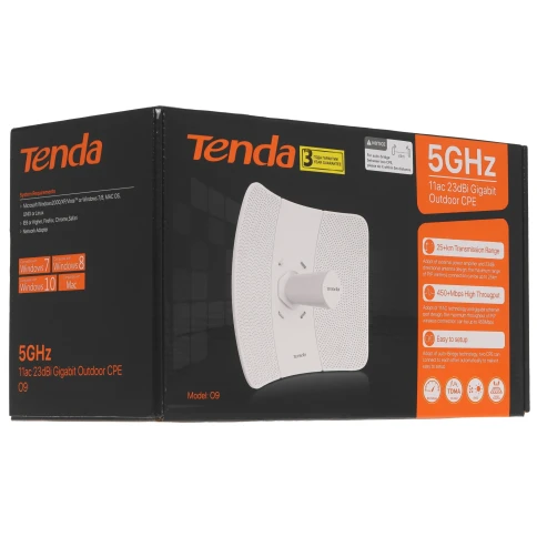 Точка доступа/ Tenda O9 Наружная точка доступа, 5 ГГц, до 867 Мбит/с, внешняя антенна 1x23dBi, IP65, PoE, LAN 1x1 Гбит/с фото 6