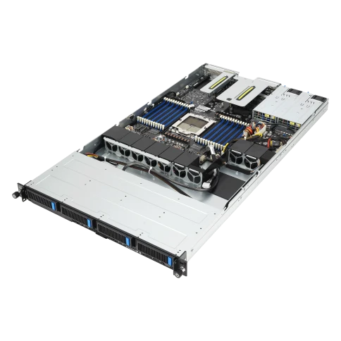 Серверная платформа/ ASUS RS501A-E12-RS4, 1U, 1x  SP5 (LGA 6096) 400W, 24x DIMM DDR5 6400/4800, 4x 3.5'' SATA/SAS, 2x M.2 SATA/NVME x4 22110, 3x PCIe x16+ 1x OCP3.0 x16, 1x 2-port 1GbE Intel I350 LAN, up to 2 single-slot GPU cards, 1+1 1600W фото 7