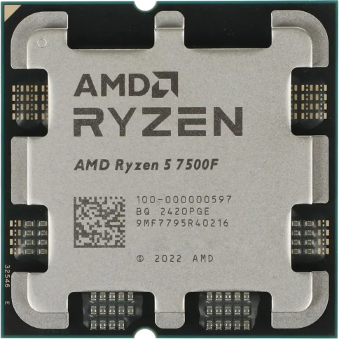 Процессор/ CPU AM5 AMD Ryzen 5 7500F (6C/12T, 3.7/5 GHz, 32MB, 65W) OEM фото 1