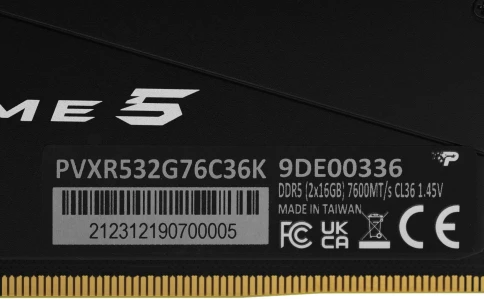 Оперативная память DDR5 2x16Gb 7600MHz Patriot PVXR532G76C36K Viper XTREME RGB RTL Gaming PC5-60800 CL36 DIMM 288-pin 1.45В с радиатором Ret [PVXR532G76C36K] фото 6