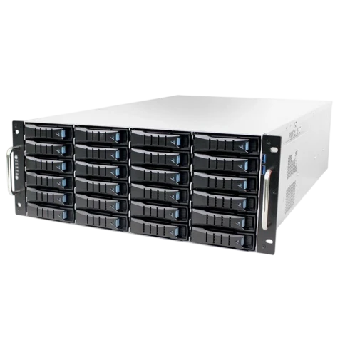 Серверный корпус/ RSC-4ET, 4U 24x 3.5" hot-swap bays, tool-less 3.5" and 2.5" HDD tray, 1200W CRPS redundant power supply, 2x 2.5" hot-swap OS, rail, 4U24 SAS 12G expander controller on backplane (35X series) фото 1