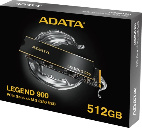 Твердотельный накопитель/ ADATA SSD LEGEND 900, 512GB, M.2(22x80mm), NVMe 1.4, PCIe 4.0 x4, 3D NAND, R/W 6200/2300MB/s, IOPs н.д./н.д., TBW 300, DWPD 0.14, with Heat Sink (5 лет) фото 9