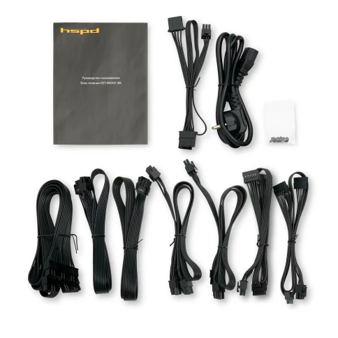 Блок питания/ Power Supply HSPD, 850W 80+ Gold (ATX, 2.52, Full modular, 1x24(20+4)pin 600mm, 2xCPU 8(4+4)pin 700mm, 2xPCIe*2 8(6+2)pin 600+150mm, 2xSATA*3 500+150+150mm, 1xMOLEX*3 500+150+150mm , Active, 120x120mm, 150x140x86mm, APFC, OVP, OPP, SCP, UVP, фото 5