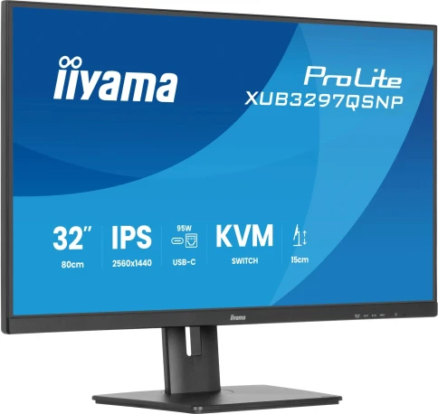 Монитор Iiyama 32" ProLite XUB3297QSNP-B1 черный IPS LED 1ms 16:9 HDMI M/M матовая HAS Piv 1000:1 350cd 178гр/178гр 2560x1440 100Hz DP QHD USB 9.5кг фото 9