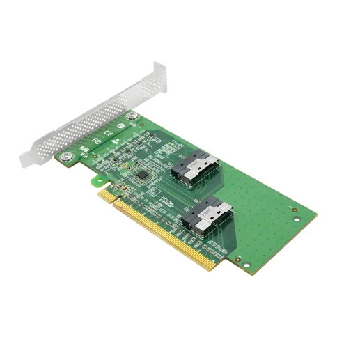 Адаптер для SSD/ PCIe x16 to Two SlimSAS SFF-8654 8i Adapter фото 2