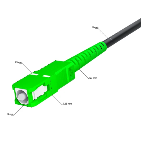 GCR PRO Патч-корд оптический 40.0m переходной SC/APC - SC/UPC Simplex одномодовый SM 9/125, LSZH, черный фото 3