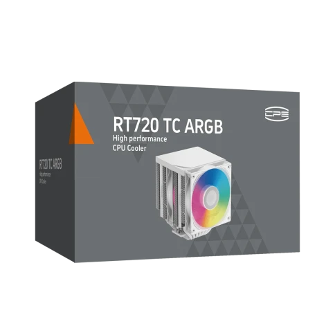 Кулер для процессора/ CPU Cooler PCCooler RT720 TC ARGB WH (270W, 4-pin PWM, 157.5mm, Al/Cu, 7x6mm, ARGB, 2x120mm, 73.32CFM, 34.9dBA, 2200RPM, S: 1851/1700/1200/115X, AM5/AM4, white) фото 7