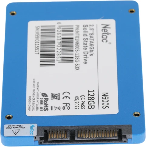 Твердотельный накопитель Netac SATA-III 128GB NT01N600S-128G-S3X N600S 2.5" [NT01N600S-128G-S3X] фото 4