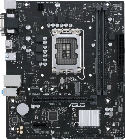 Материнская плата ASUS PRIME H610M-R D4-SI Soc-1700 Intel H610 2xDDR4 mATX AC`97 8ch(7.1) GbLAN+VGA+DVI+HDMI White Box [PRIME H610M-R D4-SI] фото 2