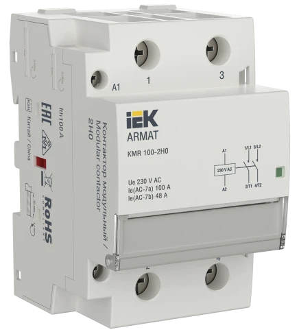 ARMAT Контактор модульный KMR 100А 230В AC 2НО IEK фото 1