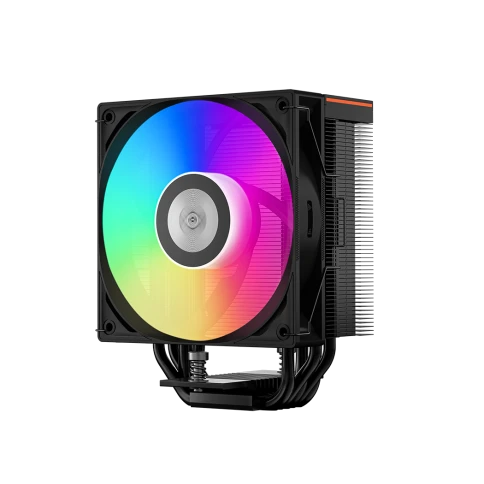 Кулер для процессора/ CPU Cooler PCCooler RT500 Digital ARGB BK (240W, 4-pin PWM, LED temp., 152mm, Al/Cu, 5x6mm, ARGB, 1x120mm, 73.32CFM, 34.9dBA, 2200RPM, S: 1851/1700/1200/115X, AM5/AM4, black) фото 3