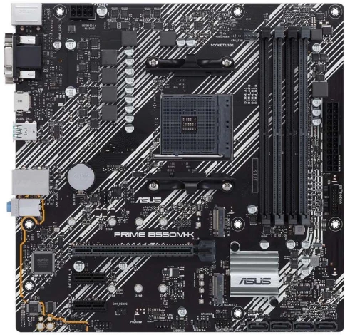 Материнская плата ASUS PRIME B550M-K Soc-AM4 AMD B550 4xDDR4 mATX AC`97 8ch(7.1) GbLAN RAID+VGA+DVI+HDMI [PRIME B550M-K] фото 1