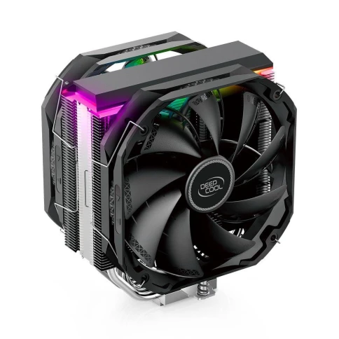 Вентилятор Deepcool AS500 PLUS RTL {6} (727071) (Height 164mm, 6mm x 5pcs, Fan 140mm*2, 500;1200RPM ±10%,  29.2 dB(A), 4-pin PWM, TDP 220W, Screw, Socket AMD AM4, Intel LGA 2066/2011-v3/2011/1700/1200/115x) {8} фото 1