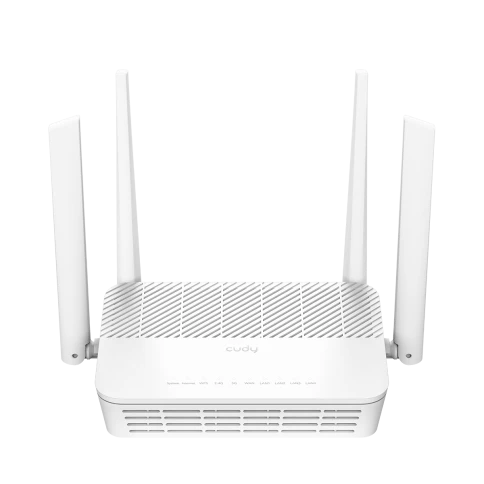 Маршрутизатор/ AX3000 Gigabit Dual Band Wi-Fi 6 Mesh Router, Chipset MT7981BA+MT7976CN+MT7531AE, 802.11ax/ac/a/b/g/n, 2402Mbps at 5GHz + 574Mbps at 2.4GHz, 5 x 10/100/1000Mbps Ports, 4 x 5dBi fixed antennas, WiFi router/AP/ Repeater/WISP Mode, PPTP/L2TP/O фото 1