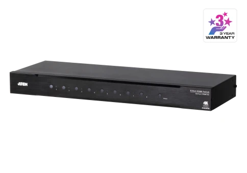Переключатель, электрон.,4K HDMI, 8> 1 монитор,  без шнуров, (до 1920x1200 60Hz;HDTV 480p/720p/1080i/1080p;Ульт ДУ;порт RS232;20 метр.(24AWG)/15 метр.(28AWG);Б.П.220> 5.3V)/ VIDEO MATRIX 8 INPUTS 1 OUTPUT HDMI TRUE 4K фото 3