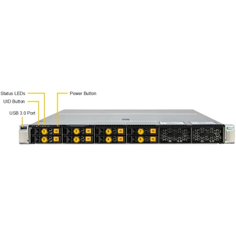 Серверная платформа/ Supermicro Server SYS-112H-TN 1U (1x LGA4710 / 16x DDR5 RDIMM / 12x Hs 2.5" NVMe / 2x M.2 NVMe / VROC Premium / 3x PCIe 5.0 x16 / 2x 10GbE RJ45 Intel X710 / 2x 1200W Power) фото 3