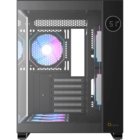 Корпус ПК без блока питания/ Case Ocypus Iota C70 BK ARGB, Midi-Tower, TG, 6x120mm ARGB, 2xUSB-A 3.0 + 1xUSB-C 3.1, ATX, mATX, mITX Black фото 2