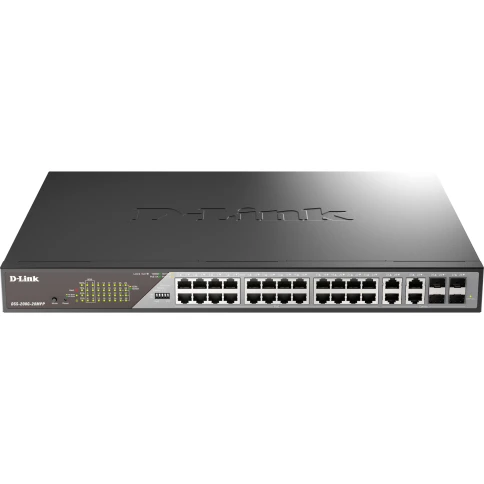 Сетевой коммутатор/ Smart L2 Surveillance Switch 24х1000Base-T PoE (8 PoE ports 802.3bt 90W), 4xCombo 1000Base-T PoE/SFP, PoE Budget 518W, Long-range PoE up to 250m фото 1