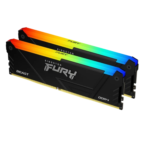 Память оперативная/ Kingston 32GB 3200MT/s DDR4 CL16 DIMM (Kit of 2) 1Gx8 FURY Beast RGB фото 1