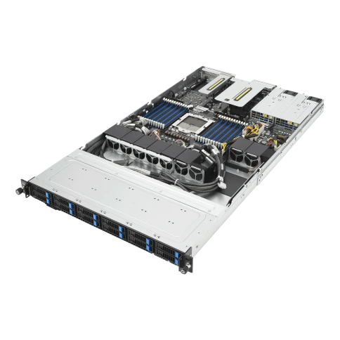 Серверная платформа/ ASUS RS501A-E12-RS12U, 1U, 1 x  SP5 LGA6096 360W, 24 x DDR5 6400/4800*, 12x 2.5" NVMe hsb, 2 x M.2 22110, up to 3 PCIe Gen5 + 1 OCP3.0, up tp 2 single-wide GPU, 2 x 1GbE RJ-45 LAN, 1+1 1600W фото 6