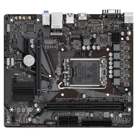 Материнская плата/ MB GIGABYTE INTEL H610 s1700, 2xDDR5(64GB), D-SUB/HDMI 2.1, 1xPCIe 4.0x16, 1xPCIe 3.0, 1xLAN, 4xSATA 6Gb/s, 1xM.2, 2xUSB 3.2, 4xUSB 2.0, 2xPS/2, mATX фото 4