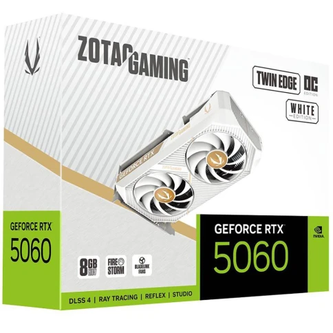 Видеокарта Zotac PCI-E 5.0 RTX 5060 TWIN EDGE OC WHITE ED NVIDIA GeForce RTX 5060 8Gb 128bit GDDR7 2527/28000 HDMIx1 DPx3 HDCP Ret фото 14