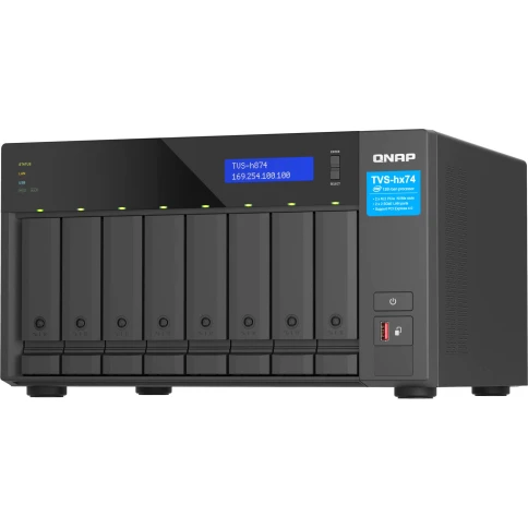 Сетевое хранилище без дисков/ ENTERPRISE QNAP TVS-h874-i7-32G QTS hero NAS, 8 x 3.5 "/ 2.5", 2 x M.2 NVMe, Intel Core i7 12-core (8P+4E) /20-thread 32 GB  DDR4 (2 x 16 GB) up to 64 GB ( 2 x 32 GB), 2x 2.5 GbE BASE-T, HDMI port фото 5