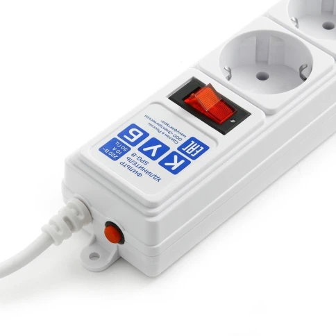 Фильтр-удлинитель Power Cube B 5.0 м 5 розеток (белый) 10А/2,2кВт/ Surge protector Power Cube B 5.0 m 5 outlets (white) 10A / 2.2kW фото 2