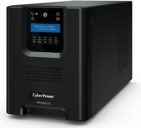 ИБП CyberPower PR1500ELCD, Line-Interactive, 1500VA/1350W, 8 IEC-320 С13 розеток, USB&Serial, SNMPslot, LCD дисплей, Black, 0.5х0.3х0.35м., 28.3кг./ UPS Line-Interactive CyberPower PR1500ELCD 1500VA/1350W USB/RS-232/EPO/SNMPslot (8 IEC С13) фото 5