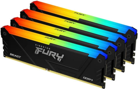 Память оперативная/ Kingston 32GB 3600MT/s DDR4 CL17 DIMM (Kit of 4) FURY Beast RGB фото 2