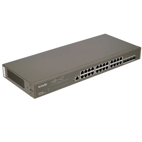 Коммутатор/ Tenda TEG5328F Коммутатор управляемый L2, 28 портов, 24х1 Гбит/с, Base-X SFP 4х1 Гбит/с, установка в стойку фото 1